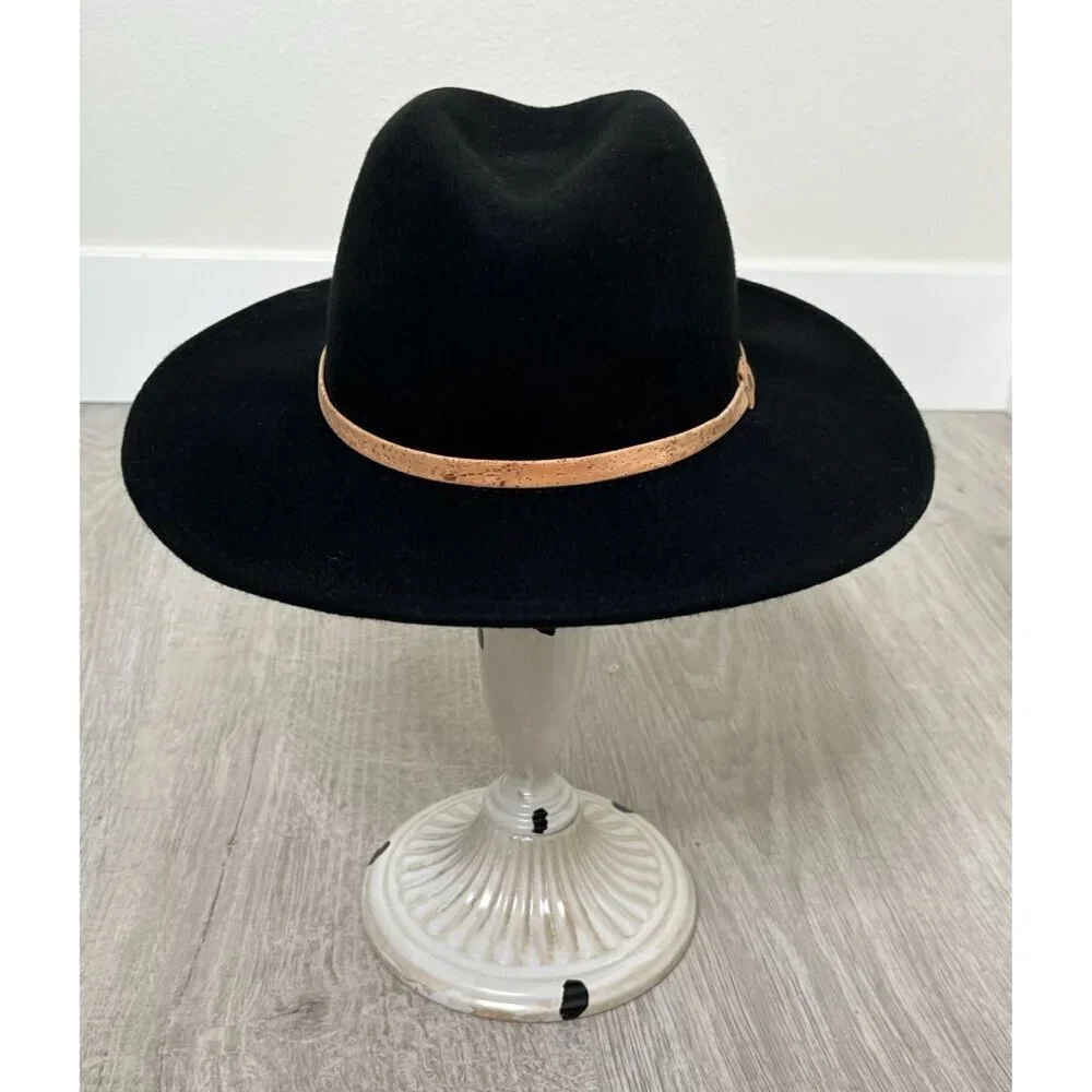 Tentree Recycled Wool Wide Brim Felt Hat NWT Meteorite Black Small
